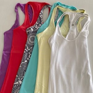 6 Lululemon assorted Cool Racerback Tank tops